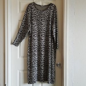 Loft plus size 26 animal print knit dress